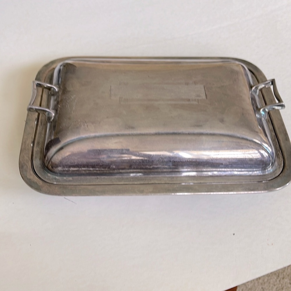 Antique Art Deco Silver Covered Dish